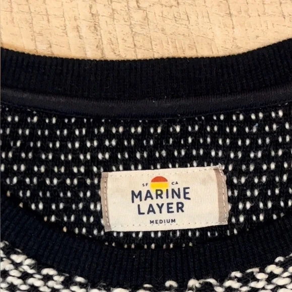 Marine Layer Women’s Textured Birdseye Crewneck Sweater Size Medium - Picture 5 of 8